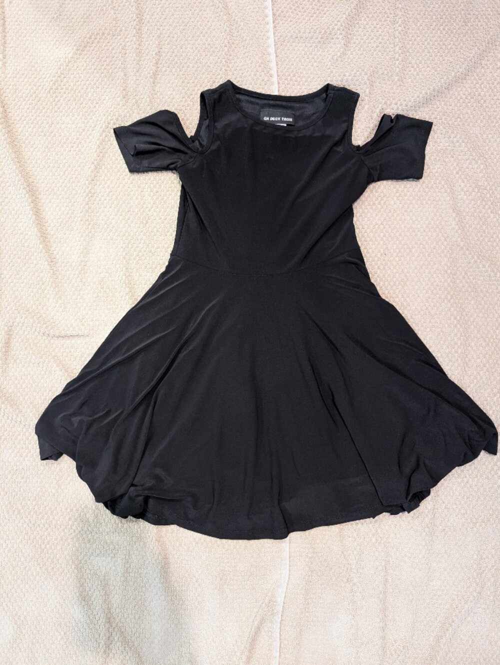 Un Deux Trois Black Dress with Cutout Shoulder